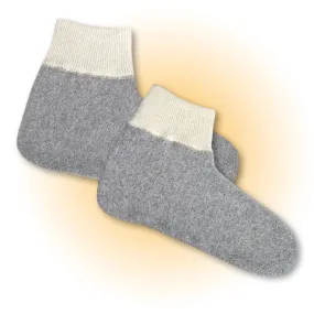 Chaussons en angora mélangé gris