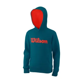 Sweat à Capuche WILSON Garçon SCRIPT COTTON Bleu / Orange PE 2023
